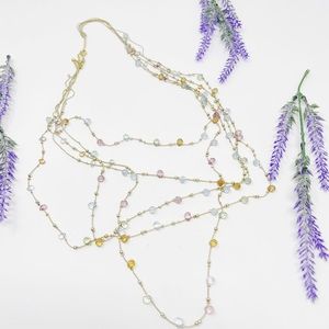 Beautiful Dainty Beaded Multi Color Multi Strand Necklace